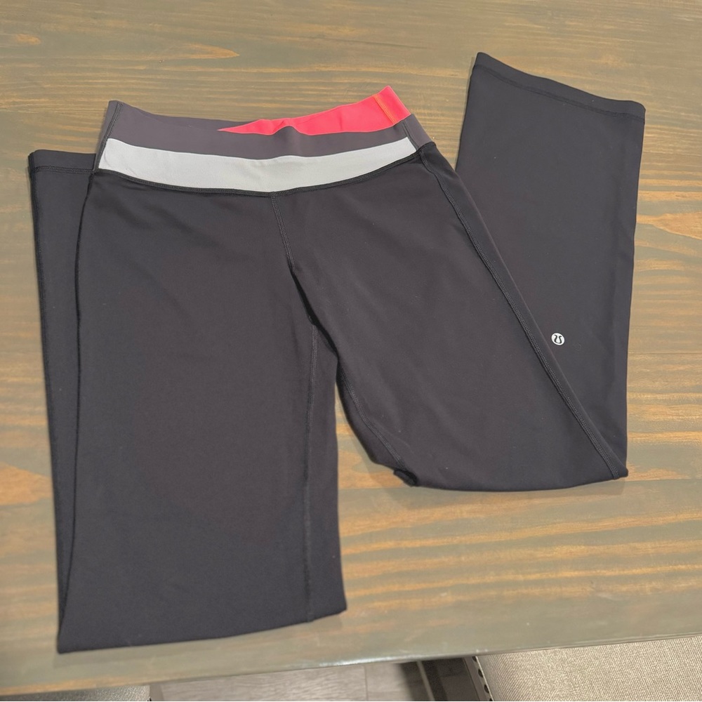 Lululemon leggings. Tiny flare, mid rise, excellent condition, size 6.